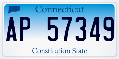CT license plate AP57349