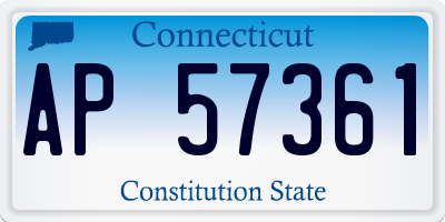 CT license plate AP57361