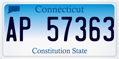 CT license plate AP57363