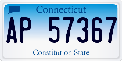 CT license plate AP57367