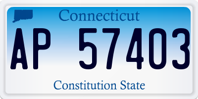 CT license plate AP57403