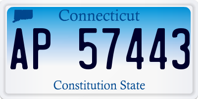 CT license plate AP57443