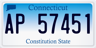 CT license plate AP57451