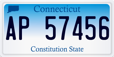 CT license plate AP57456