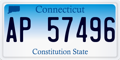 CT license plate AP57496