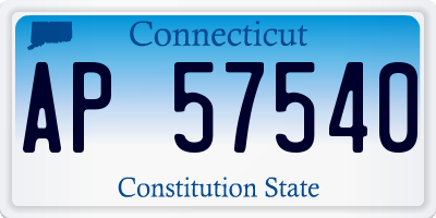 CT license plate AP57540