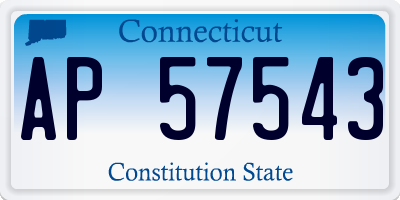 CT license plate AP57543