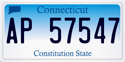 CT license plate AP57547