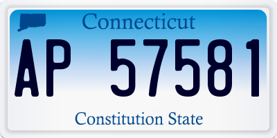 CT license plate AP57581