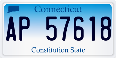 CT license plate AP57618