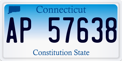 CT license plate AP57638