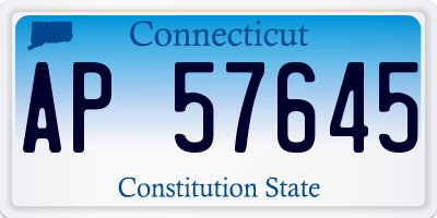CT license plate AP57645