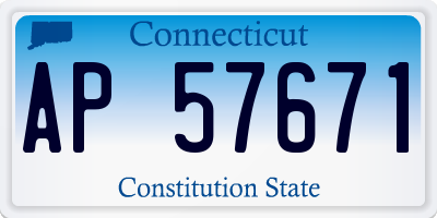 CT license plate AP57671