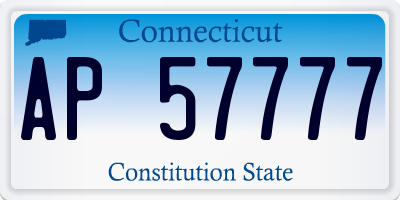CT license plate AP57777