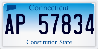 CT license plate AP57834