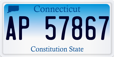 CT license plate AP57867