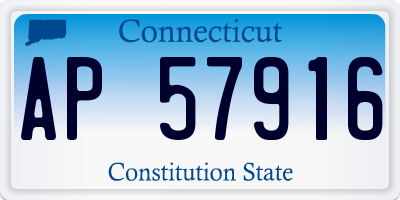 CT license plate AP57916