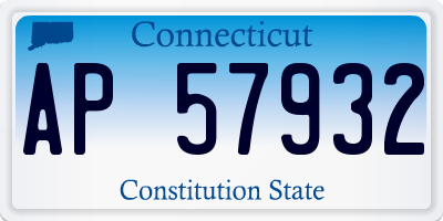 CT license plate AP57932