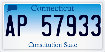 CT license plate AP57933