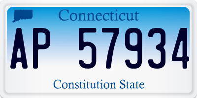 CT license plate AP57934