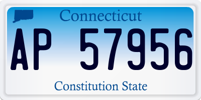 CT license plate AP57956