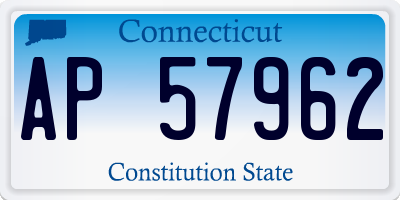 CT license plate AP57962