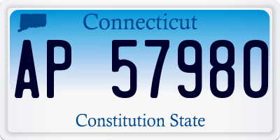 CT license plate AP57980