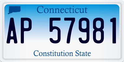CT license plate AP57981