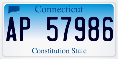 CT license plate AP57986