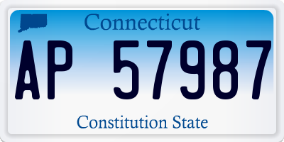 CT license plate AP57987