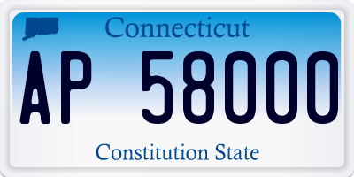 CT license plate AP58000