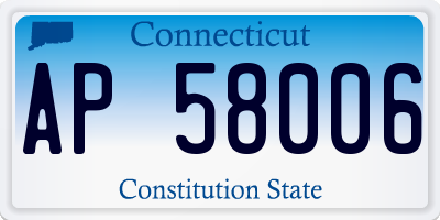 CT license plate AP58006