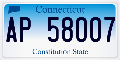 CT license plate AP58007