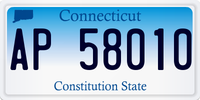 CT license plate AP58010