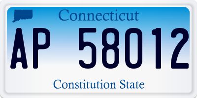 CT license plate AP58012