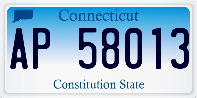 CT license plate AP58013