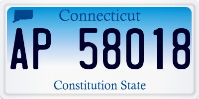 CT license plate AP58018