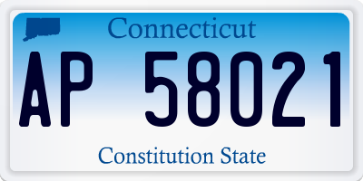 CT license plate AP58021