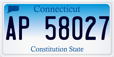 CT license plate AP58027