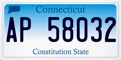 CT license plate AP58032