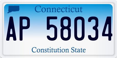 CT license plate AP58034