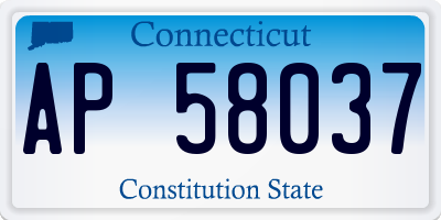 CT license plate AP58037