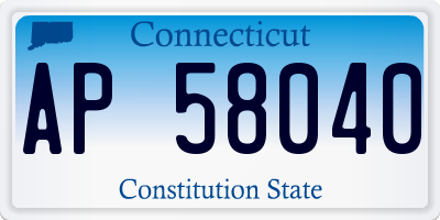 CT license plate AP58040