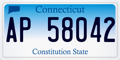 CT license plate AP58042