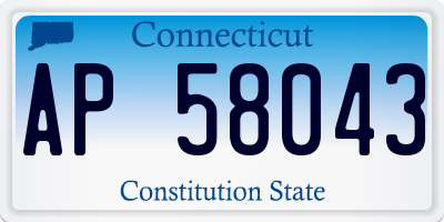 CT license plate AP58043