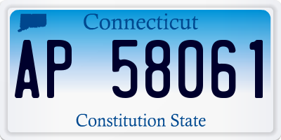 CT license plate AP58061