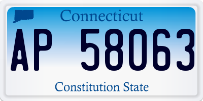 CT license plate AP58063