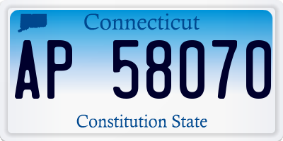 CT license plate AP58070