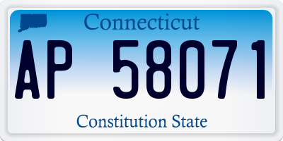 CT license plate AP58071