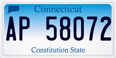 CT license plate AP58072